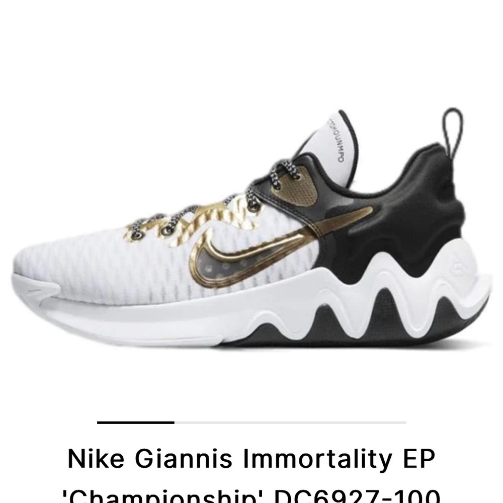 NIKE used men’s size 9.5 Nike Giannis Immortality EP 'Championship' sneakers